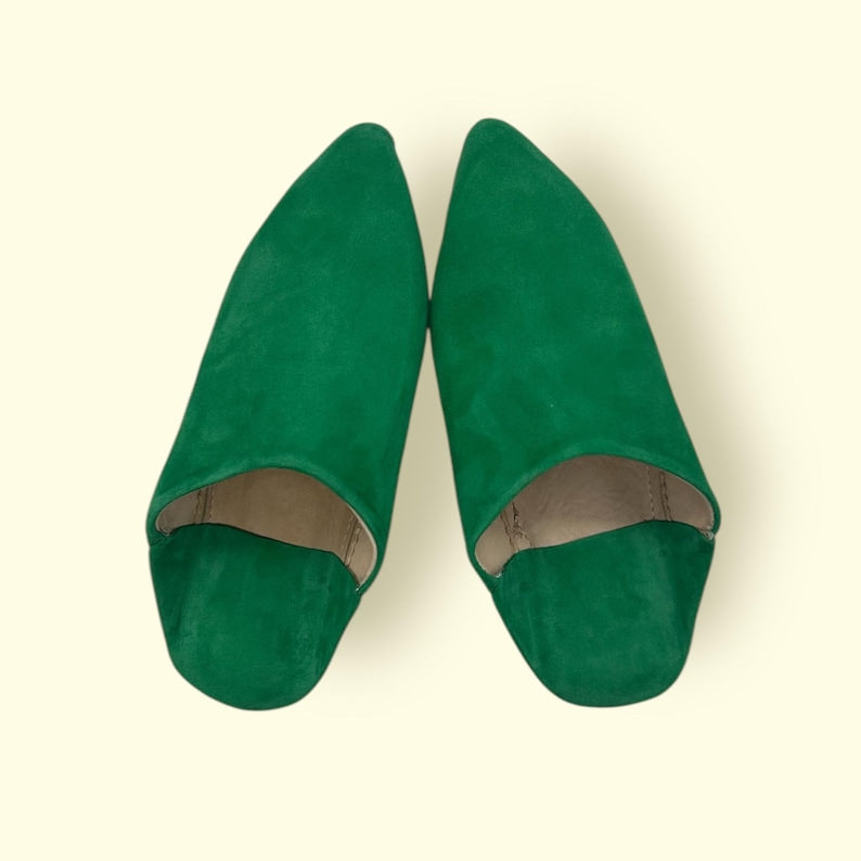 Handmade Moroccan Pointed Suede Babouche Slippers