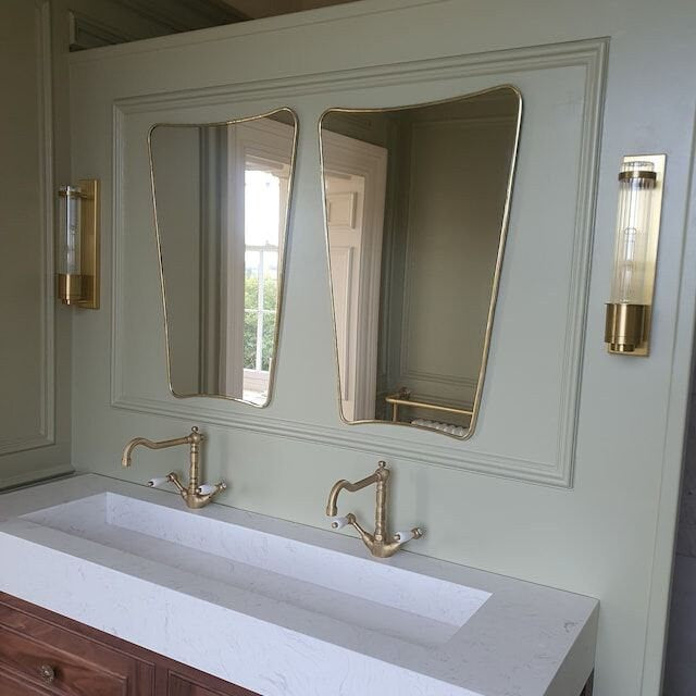 Moroccan Brass Wall Mirror – Irregular Handmade Mirror for Bathroom,