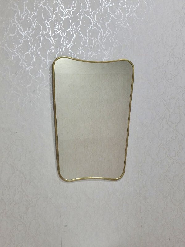 Moroccan Brass Wall Mirror – Irregular Handmade Mirror for Bathroom,