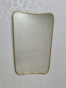 Moroccan Brass Wall Mirror – Irregular Handmade Mirror for Bathroom,