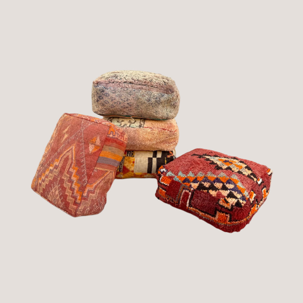 Moroccan Kilim Pouf Floor Pouf Vintage Moroccan Ottoman Square Pouf, Yoga Meditation Cushion, Outdoor colorful Kilim Pillows, Berber poufs