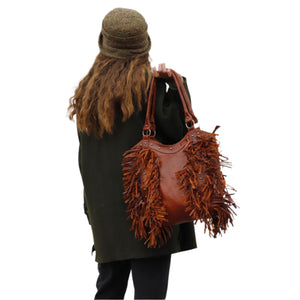 Fringed leather bag, FMoroccan Leather Bags