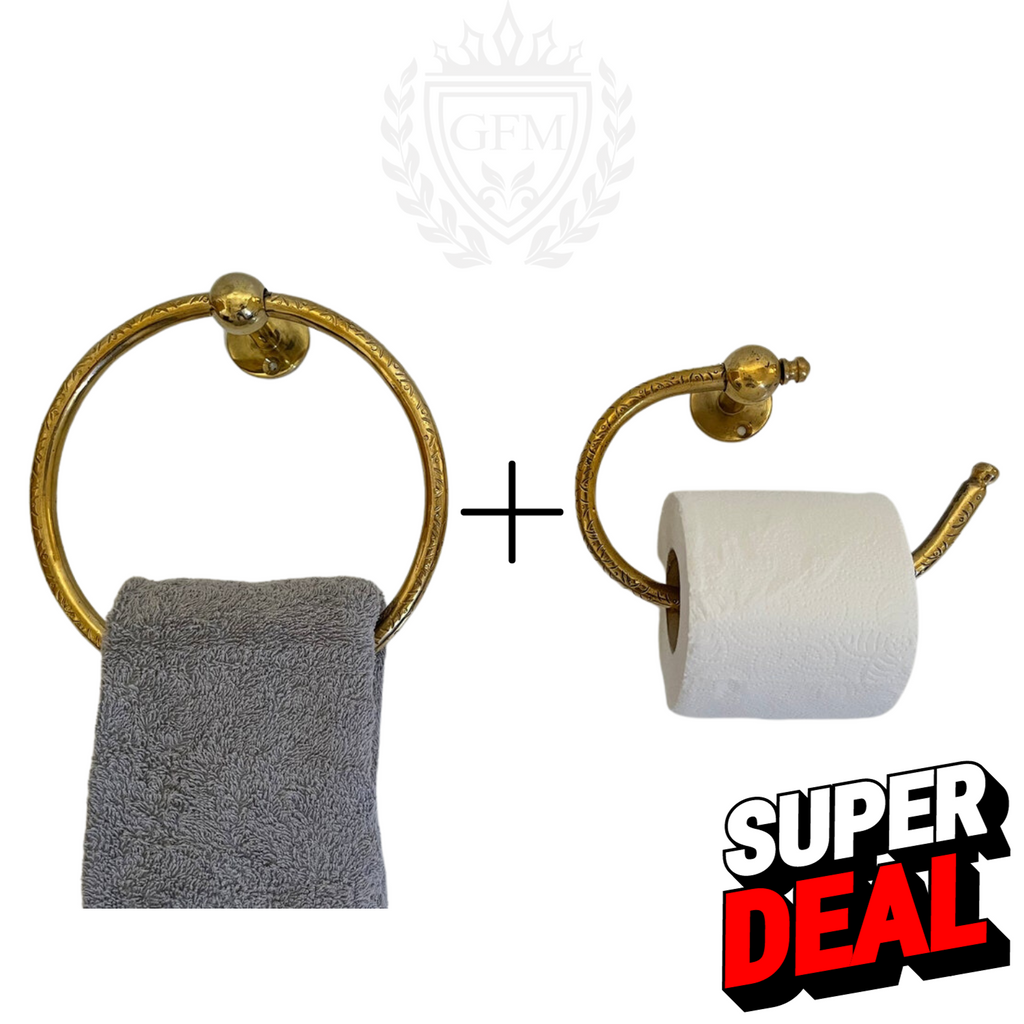 Brass Toilet Paper Holder - Antique Bathroom Accessory
