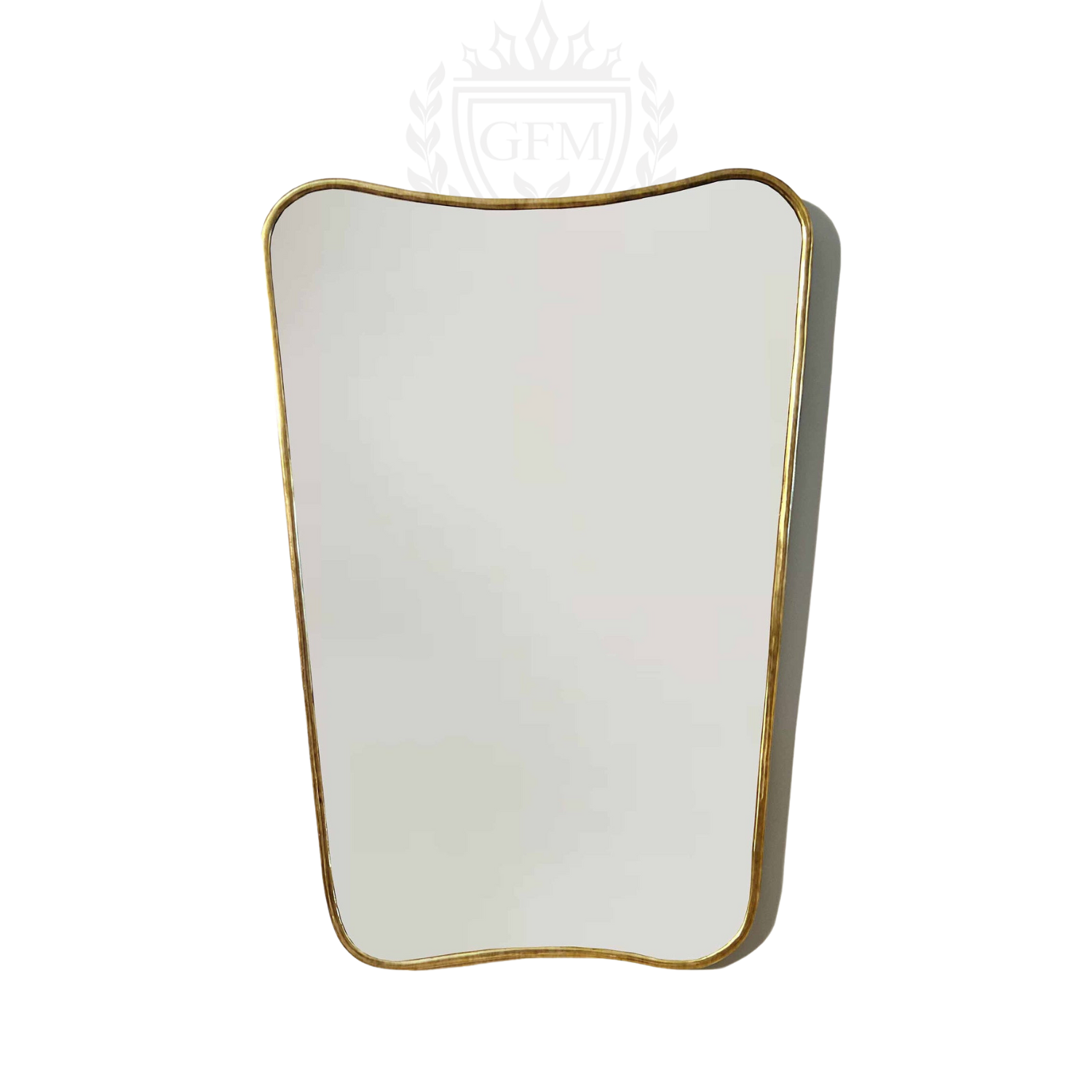 Curved Antiqued Brass Butterfly Wall Mirror - Gold Brass Bathroom & Hall Decor