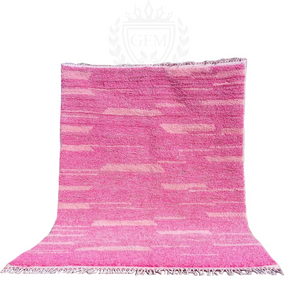 Moroccan Pink Rug - 6x9 ft - Beni Ourain - Handmade Wool Berber Rug