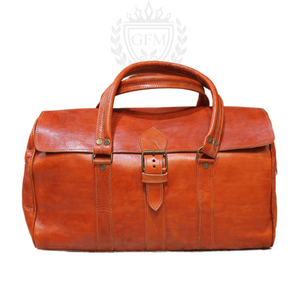 Men's Handmade Leather Travel Bag - Vintage Canvas Duffle Bag