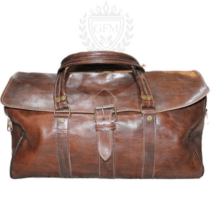 Handmade Leather Travel Bag - Vintage Canvas Duffle Bag