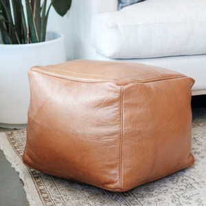Handmade Moroccan Leather Poufs - Premium Quality