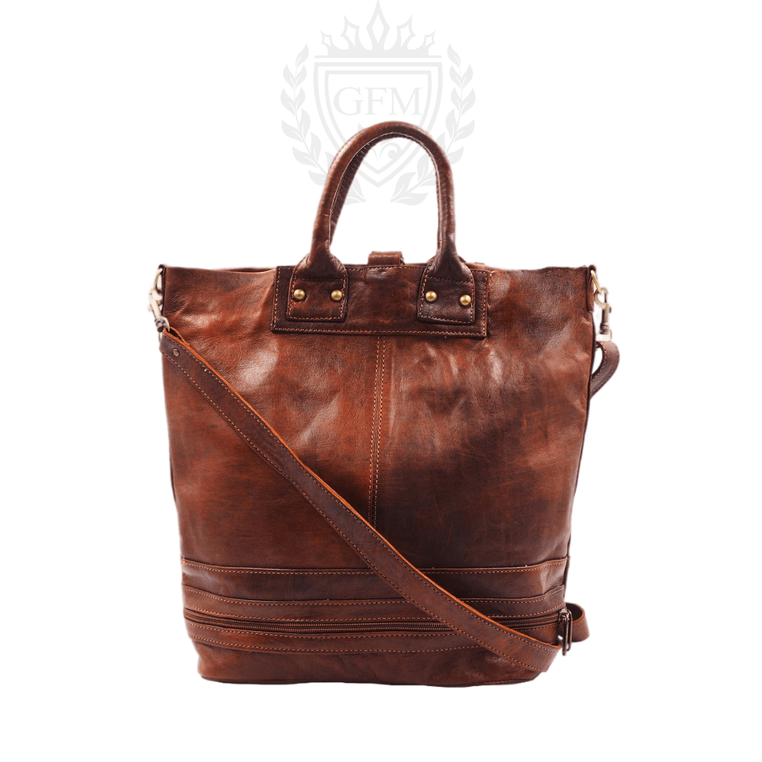 Moroccan Large Brown Leather Handbag Backpack Cross Body - Sustainable Work Handbag