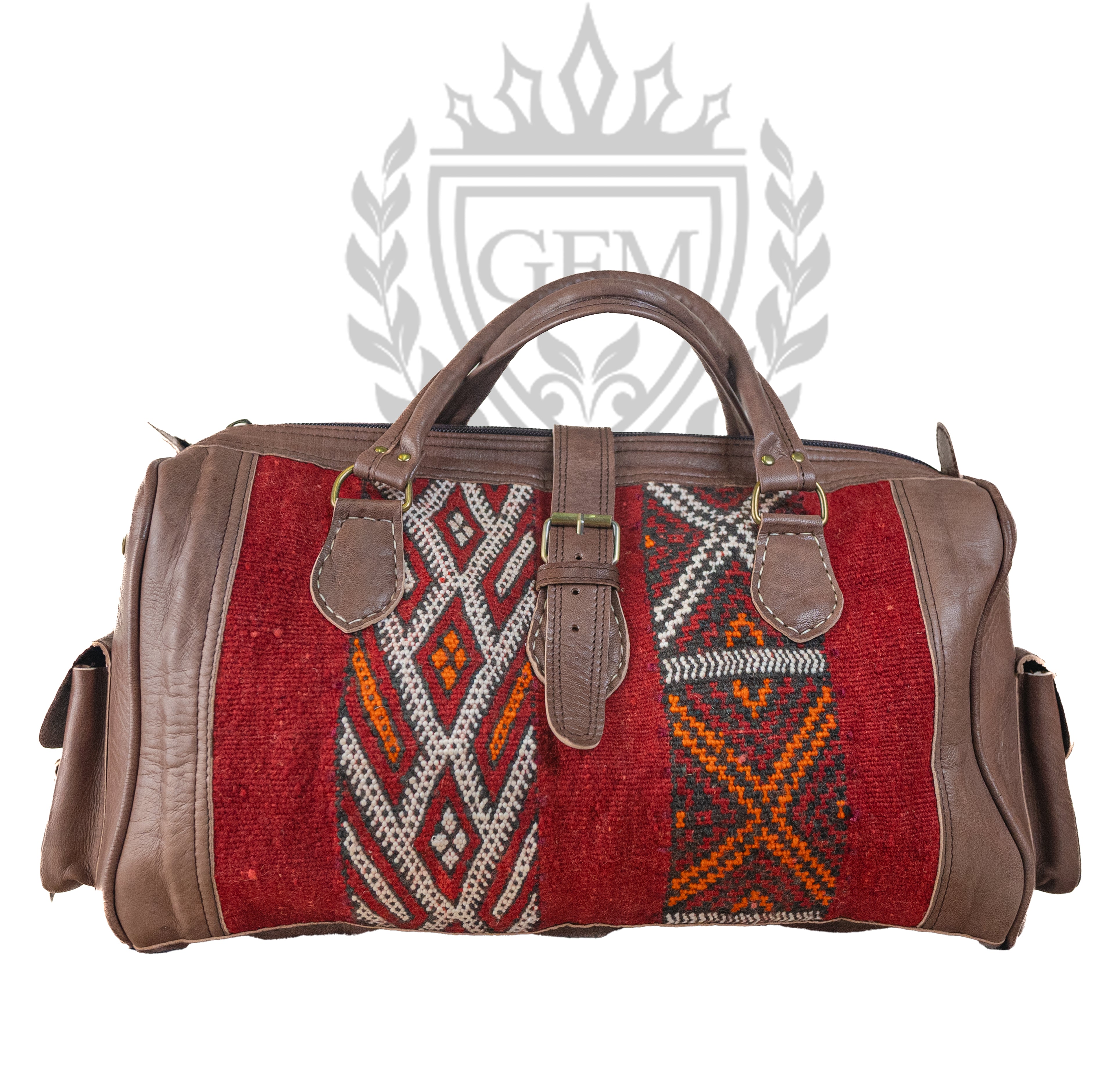 Unique Kilim Leather Travel Bag, Kilim Duffel Bags