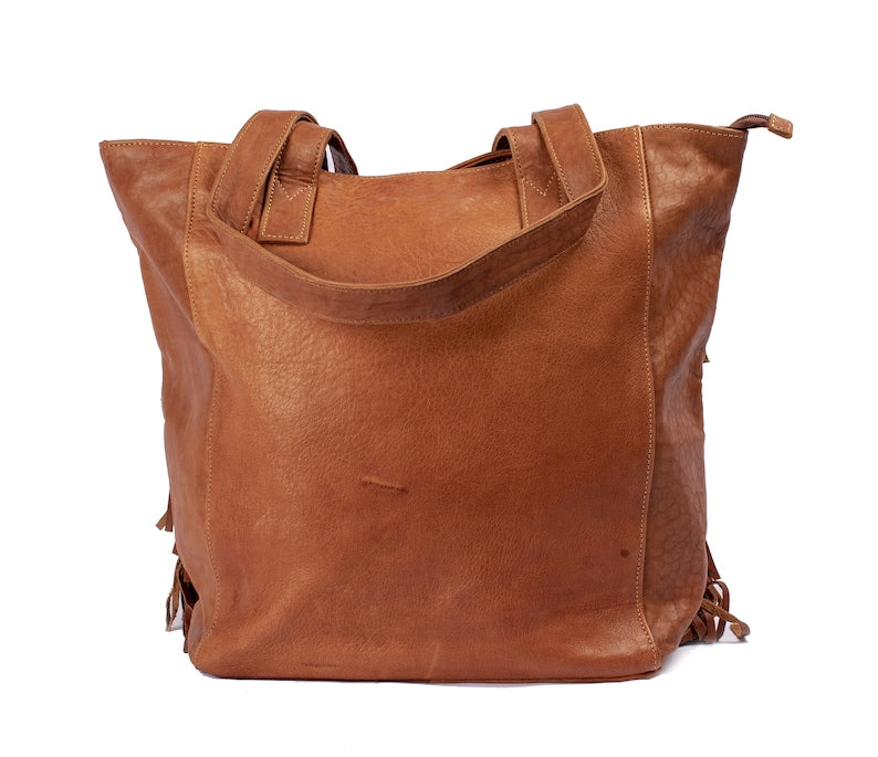 Tan Leather Boho Bag, Classic Brown