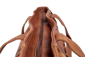 Tan Leather Boho Bag, Classic Brown