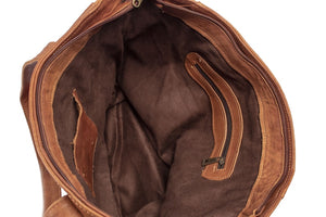 Tan Leather Boho Bag, Classic Brown