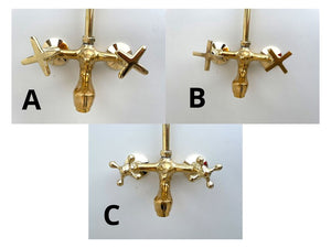 Shower System with Tub Filler & Vintage Shower Head | Handmade Moroccan Solid Brass