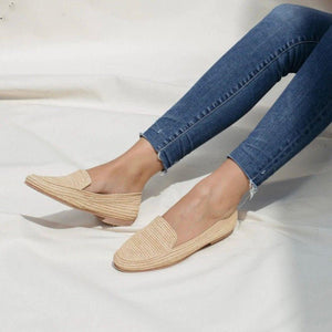 Handmade Moroccan Raffia Slippers for Women – Wedding Mules, Stylish Gift Idea, Natural Braided Design