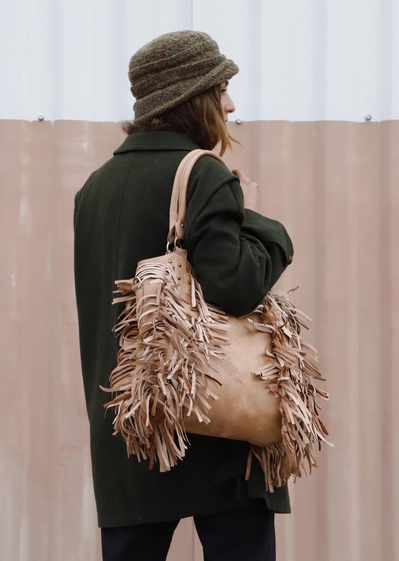 Fringed leather bag, Fringed tote bag, fringed leather crossbody, fringed purse crossbody, fringe leather cowgirl purse,Fringe western purse