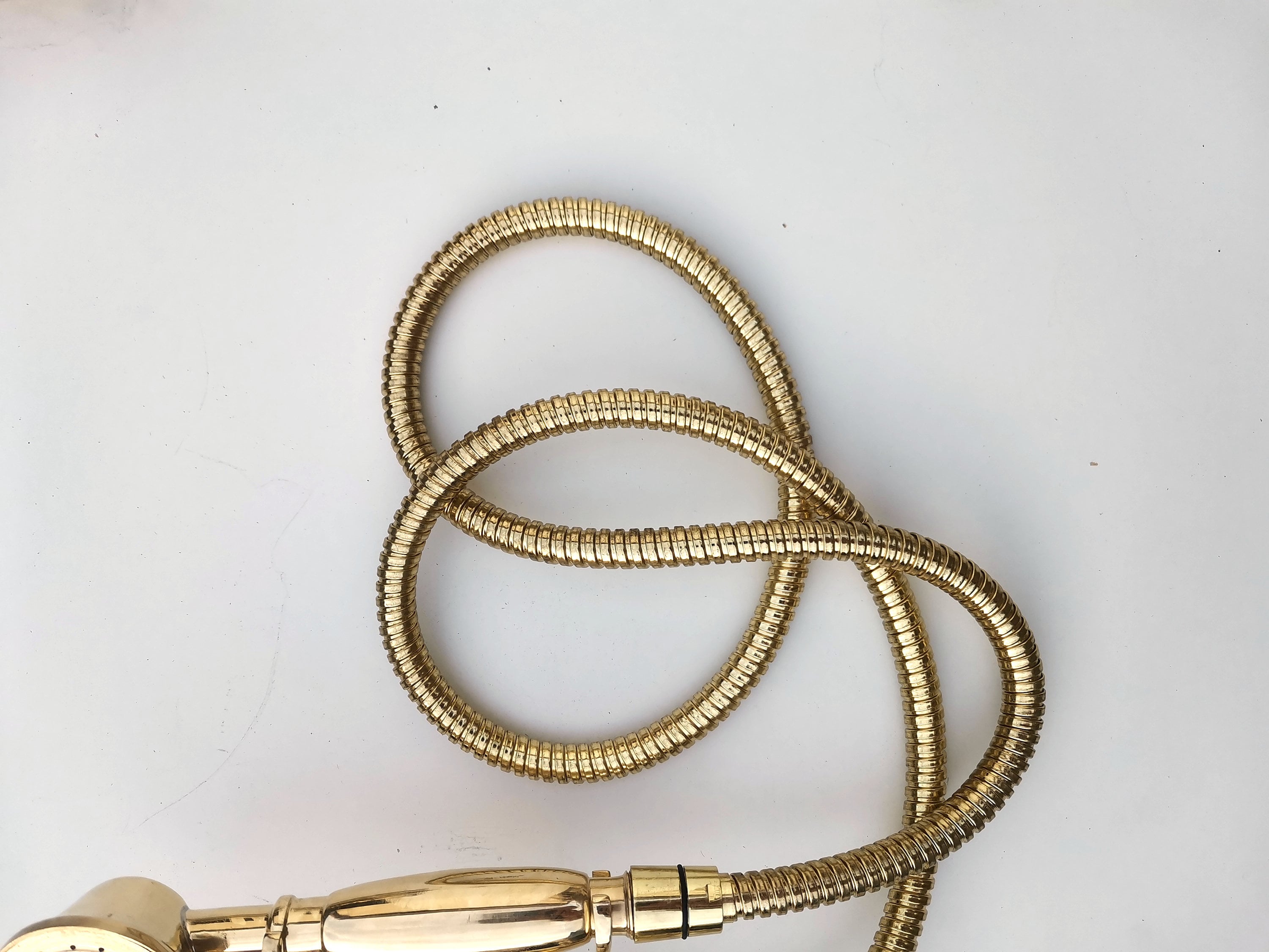 Unlacquered Brass Shower System with Telephone Handheld | Wall Mounted Vintage Brass Shower Set