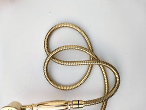 Unlacquered Brass Shower System with Telephone Handheld | Wall Mounted Vintage Brass Shower Set