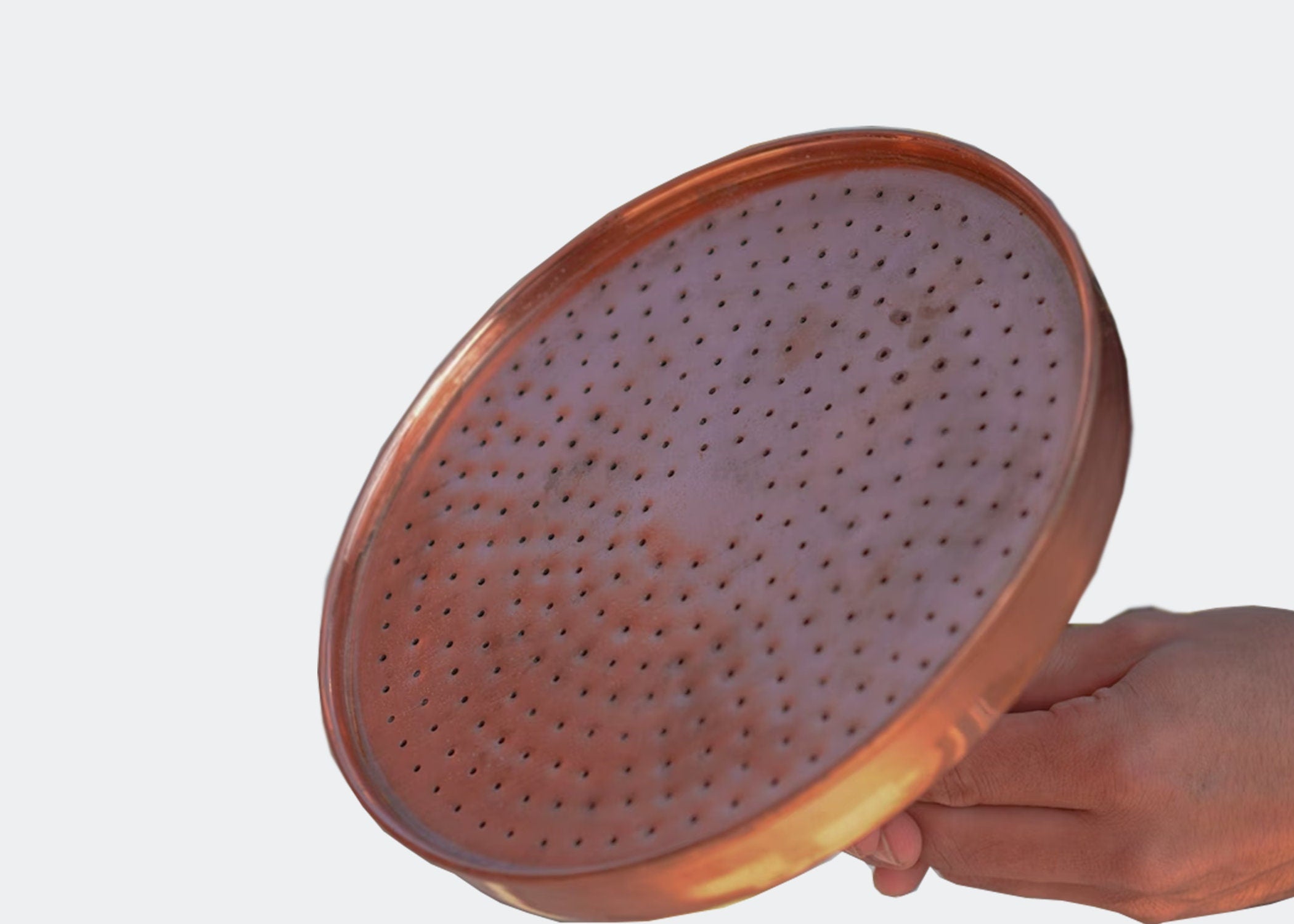 Copper Large Rain Shower Head, Copper Handcrafted Vintage Round Showerhead, Works Outdoor, Copper Shower head