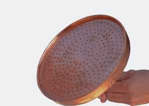 Copper Large Rain Shower Head, Copper Handcrafted Vintage Round Showerhead, Works Outdoor, Copper Shower head