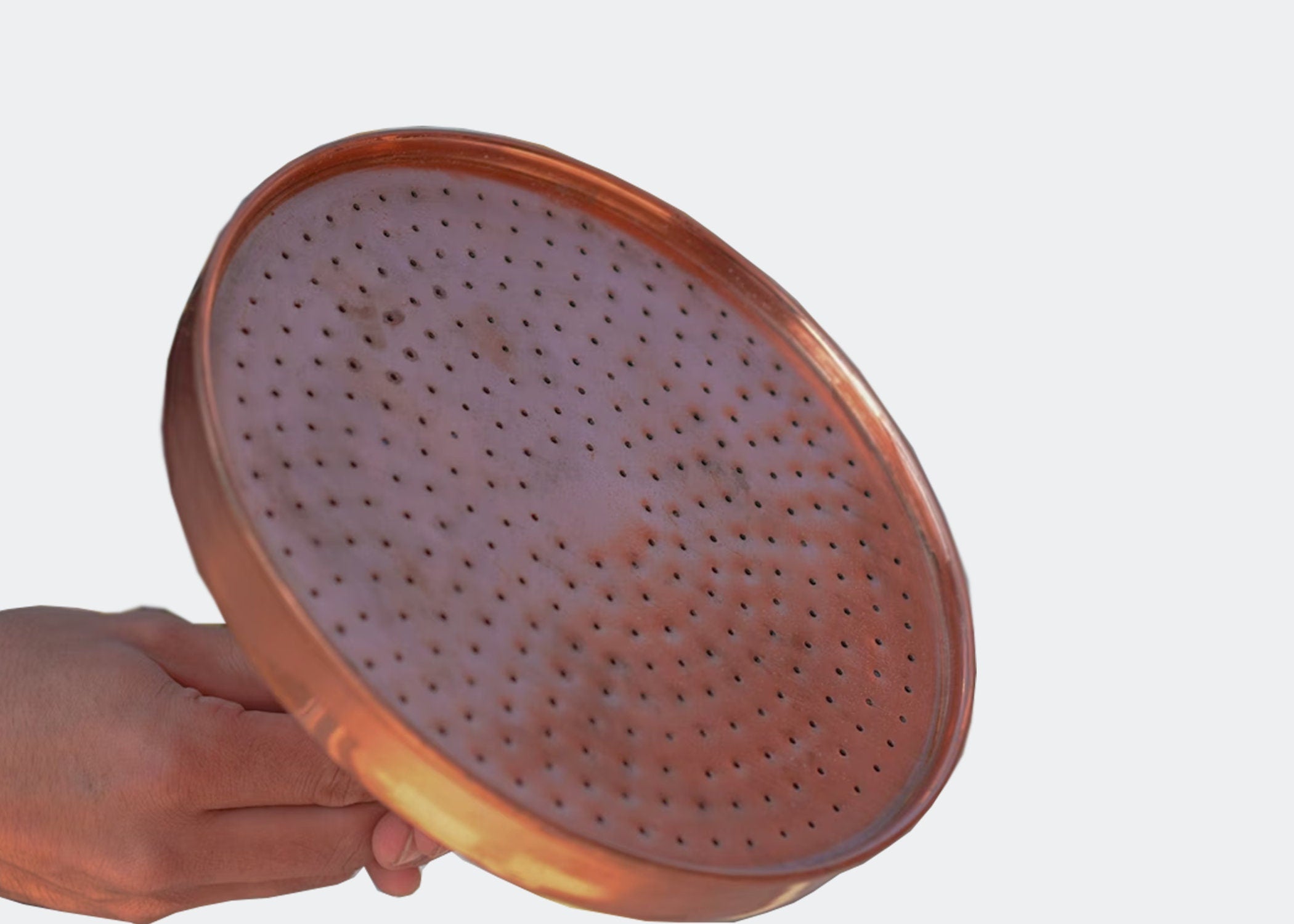 Copper Large Rain Shower Head, Copper Handcrafted Vintage Round Showerhead, Works Outdoor, Copper Shower head