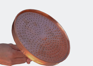 Copper Large Rain Shower Head, Copper Handcrafted Vintage Round Showerhead, Works Outdoor, Copper Shower head