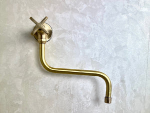Unlacquered Brass Pot Filler Faucet – Single Handle Solid Brass Kitchen Faucet, Traditional Style for Kitchen Use