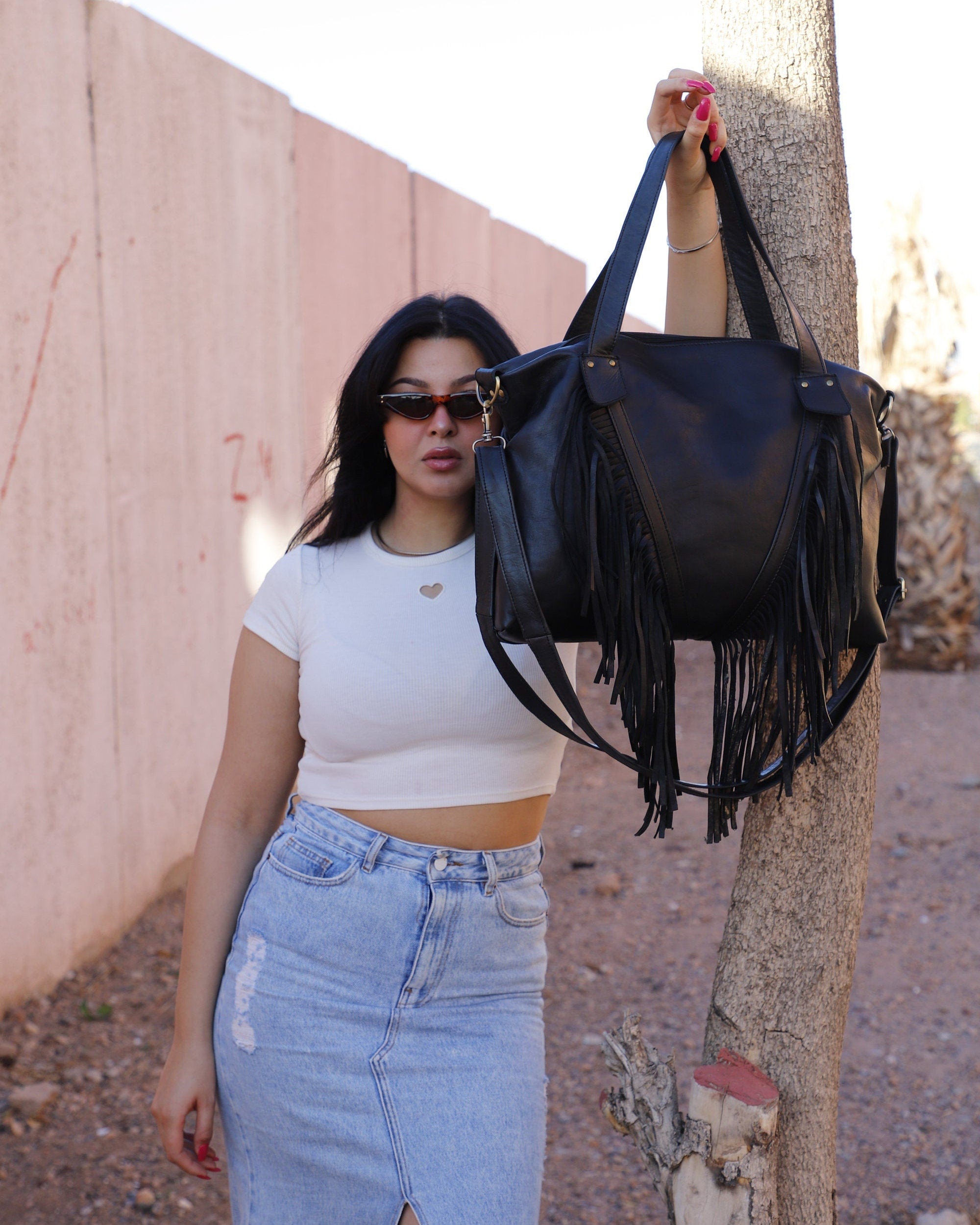 Festival Fringe Leather bag, Coachella western fringe bag, Boho cowgirl bag, Fringe tote bag, Fringe western bag, fringe boho crossbody bag