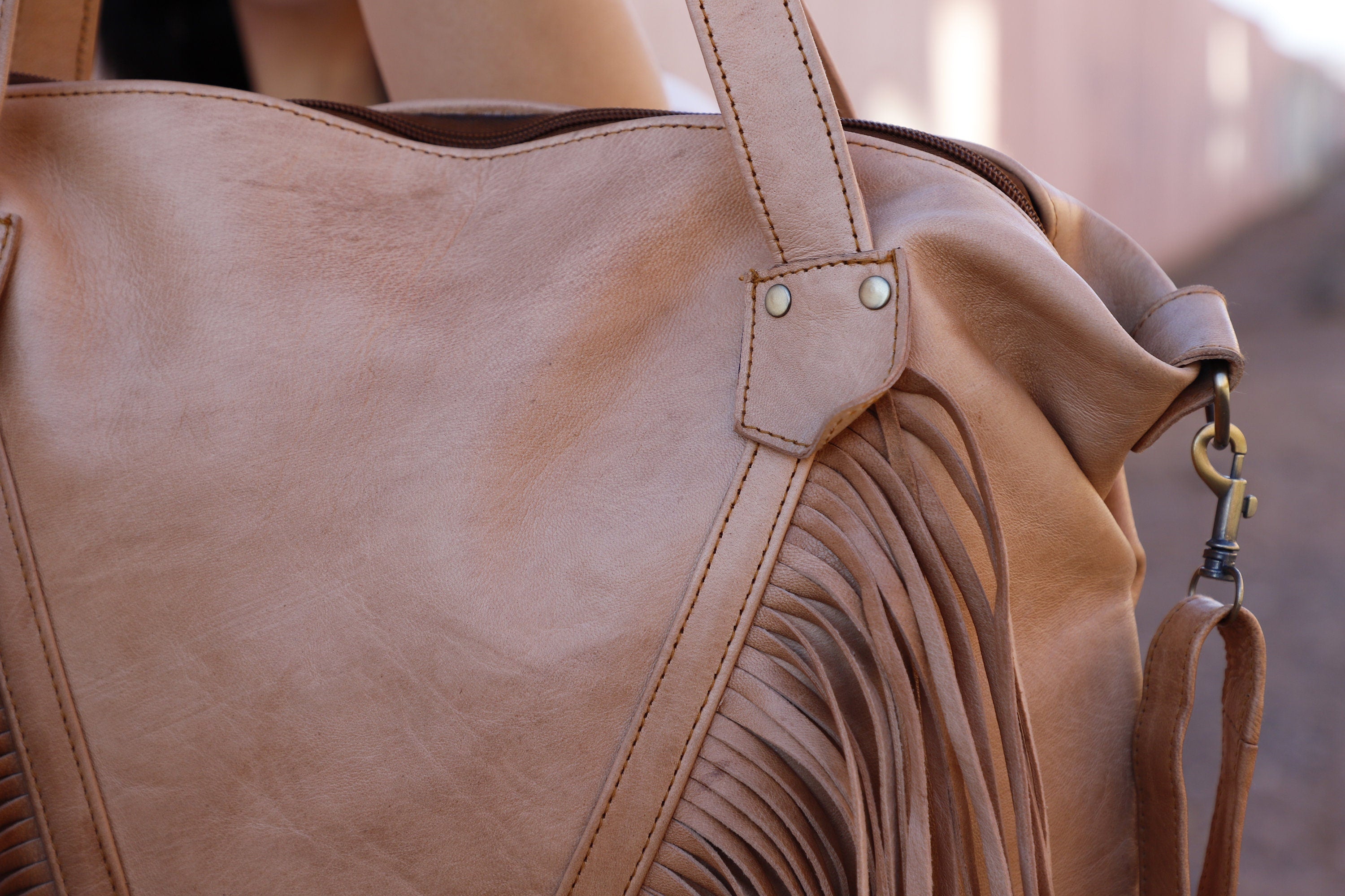 Leather Fringe Tote Bag - Boho Western Crossbody Bag - Festival Fringe Handbag - Coachella Inspired Shoulder Bag - Handmade bag Gift for Her