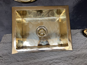 Unlacquered Brass Undermount Kitchen Sink, Island Brass kitchen Sink in Various Sizes