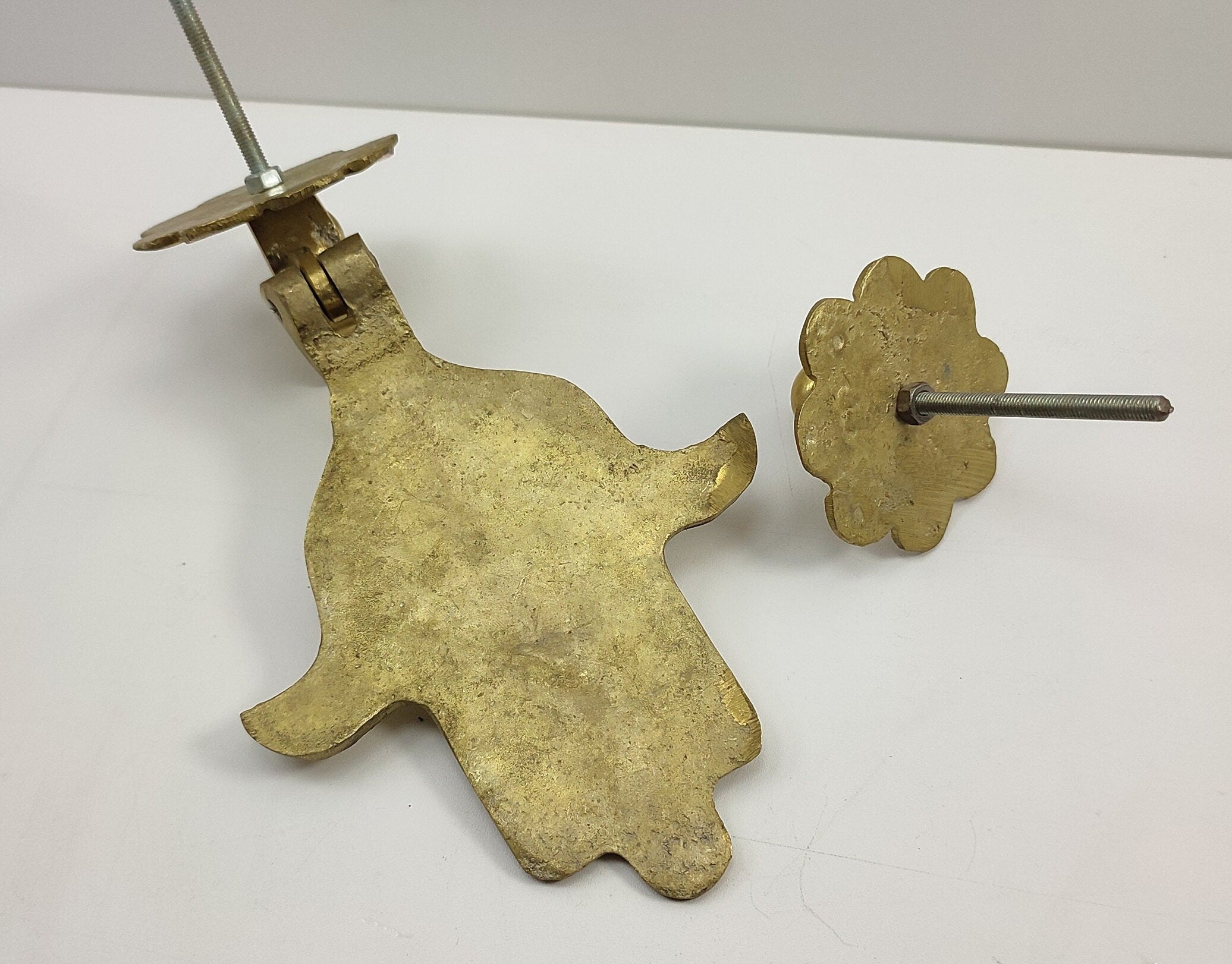 Unlaquered Brass Vintage Moroccan Hamsa Hand Door Knocker