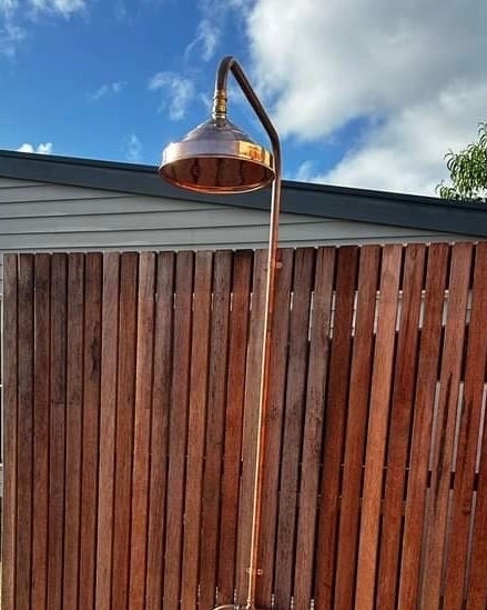 Unlacquered Copper Outdoor Shower Head – Finish Rain Shower for Garden, Pool, or Bathroom