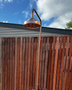 Unlacquered Copper Outdoor Shower Head – Finish Rain Shower for Garden, Pool, or Bathroom
