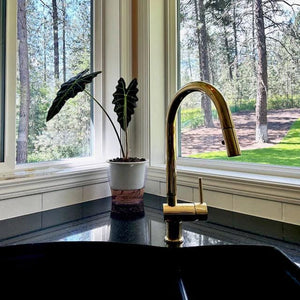 Single Hole Solid Brass Pull Down Sprayer Tap | Handmade | 17" Vintage Style