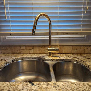Single Hole Solid Brass Pull Down Sprayer Tap | Handmade | 17" Vintage Style