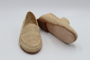 Handmade Moroccan Raffia Slippers for Women – Wedding Mules, Stylish Gift Idea, Natural Braided Design