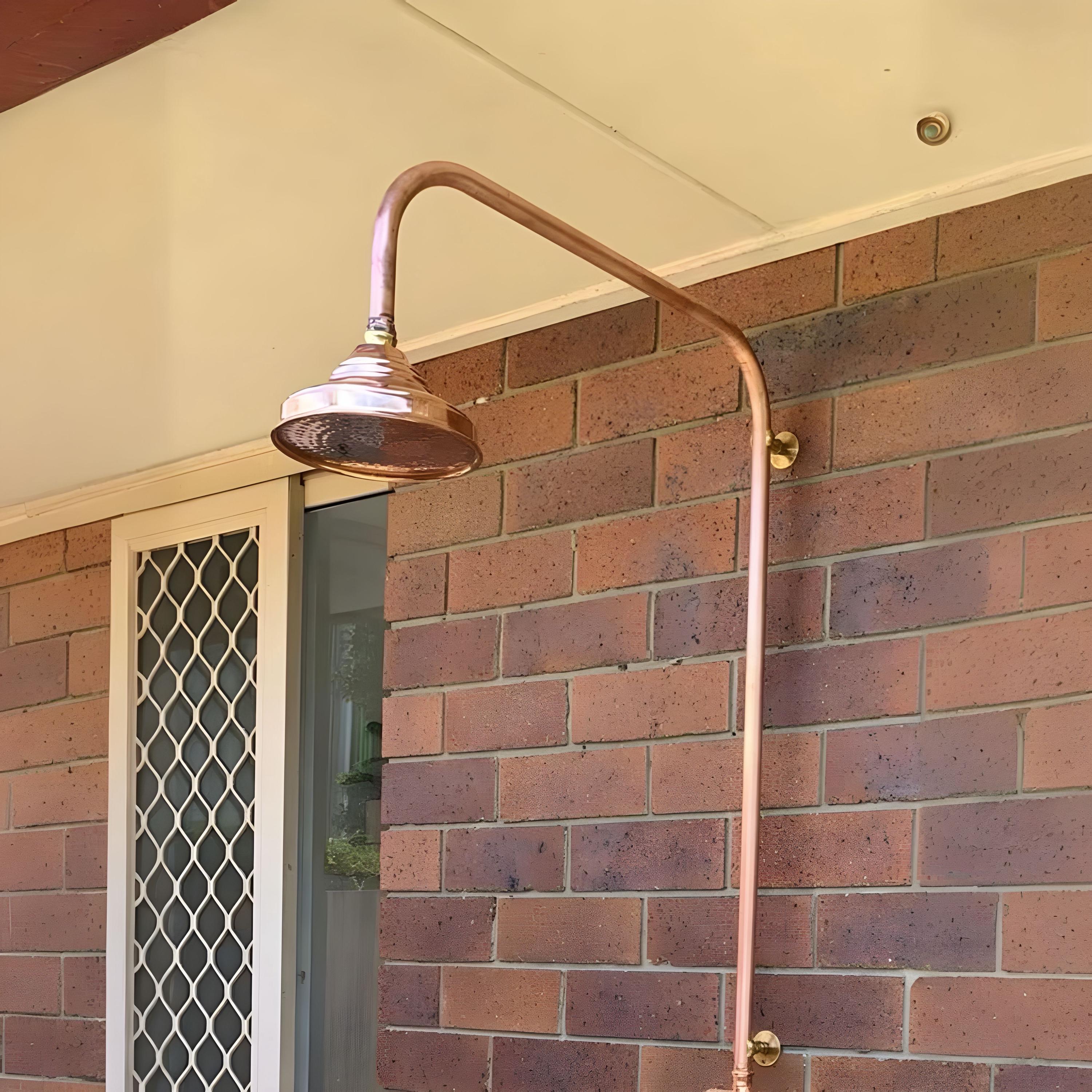 Handcrafted Copper Rain Shower Head – Outdoor & Indoor High-Pressure Unlacquered Finish (4"–8")