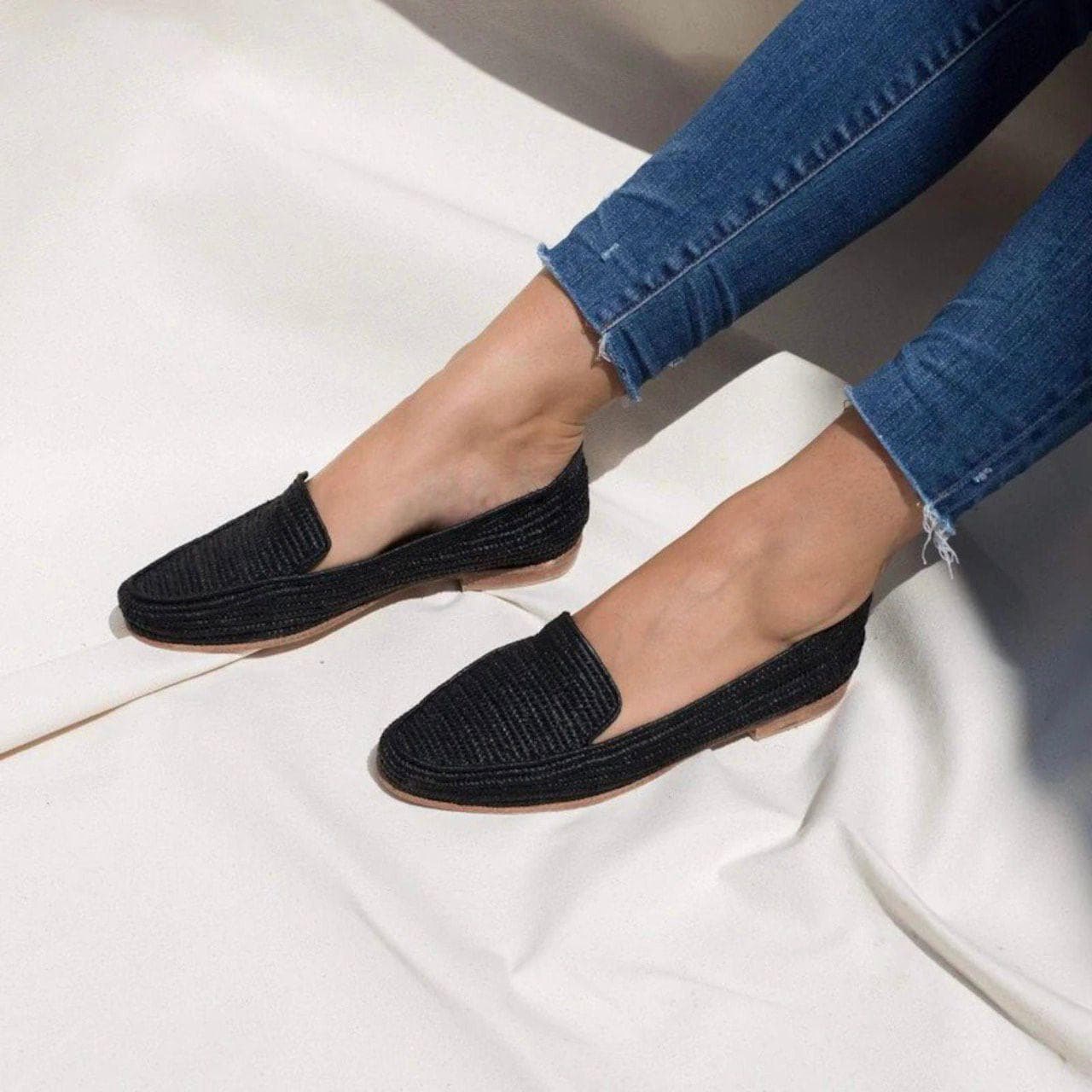 Handmade Moroccan Raffia Slippers for Women – Wedding Mules, Stylish Gift Idea, Natural Braided Design