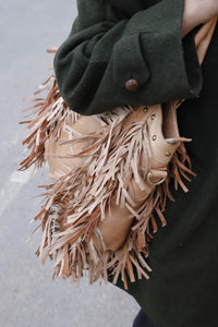 Women Boho Fringe Leather Bag, Brown Western tote Bag, Fringed Moroccan Leather Purse, Cowgirl Fringe Bag, Bohemian Leather women Handbag