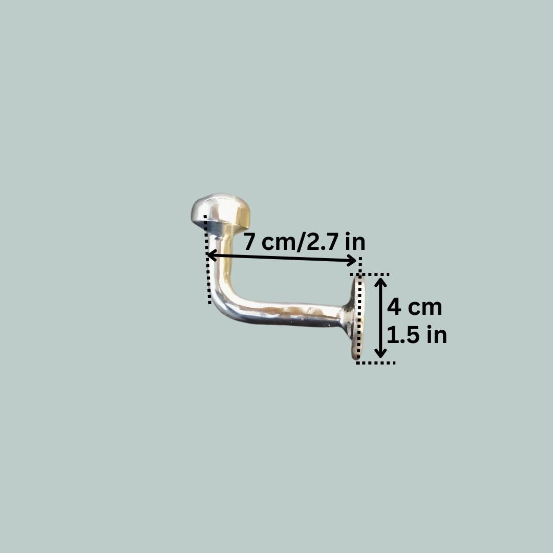 Silver Wall Hooks , Heavy-Duty Metal Coat and Hat Hangers for Home, Office & Bathroom Storage