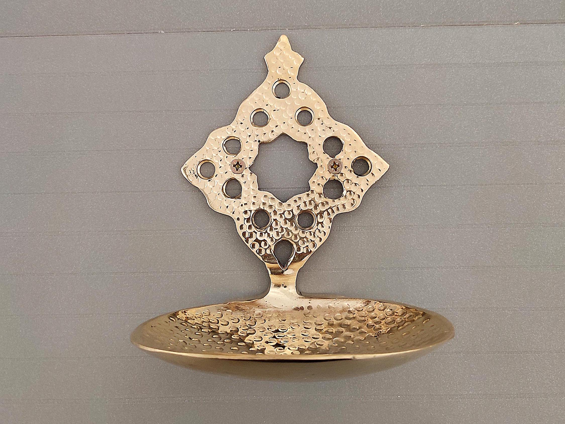 Handcrafted Hammered Brass Soap Dish , Unlacquered Wall-Mounted Soap Holder