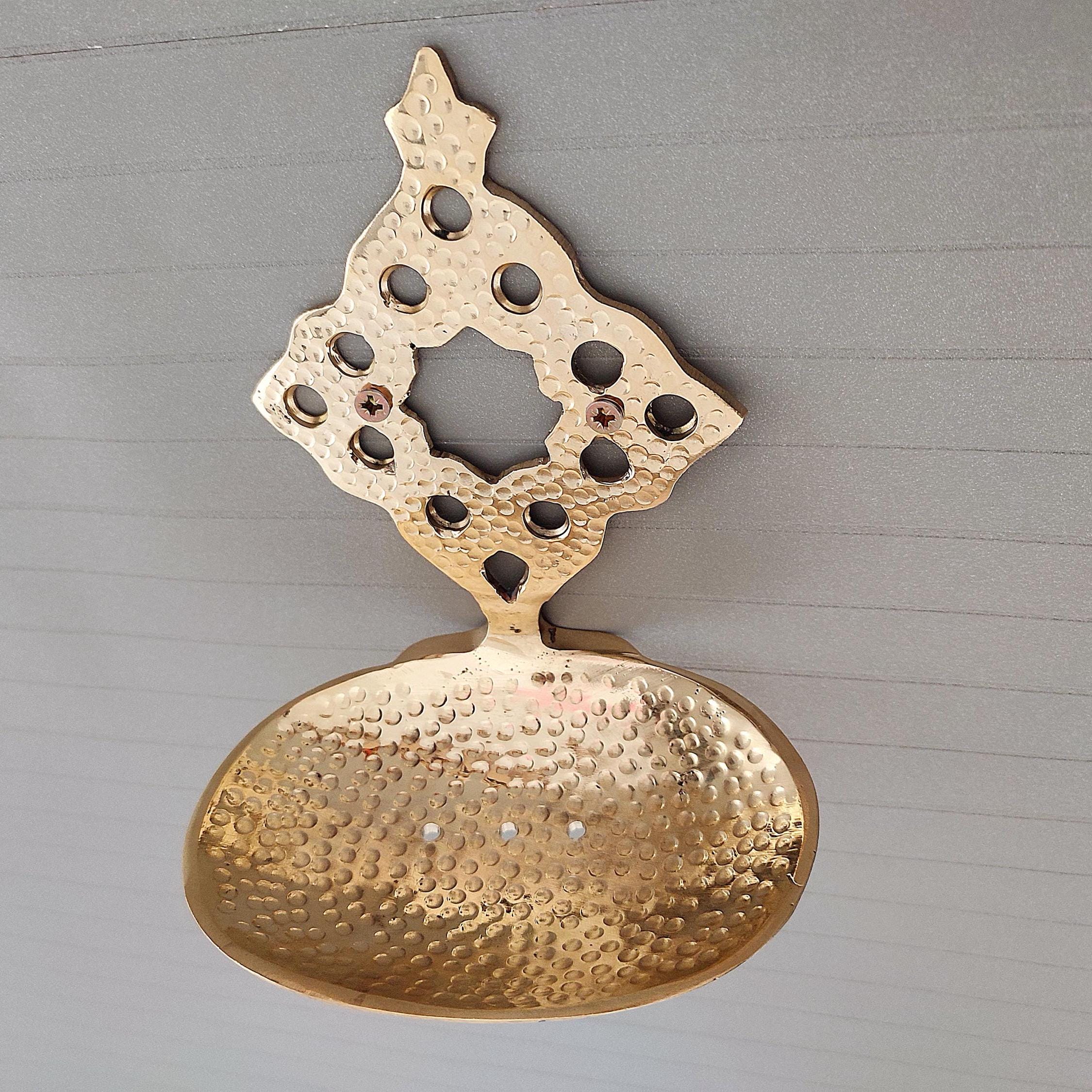 Handcrafted Hammered Brass Soap Dish , Unlacquered Wall-Mounted Soap Holder