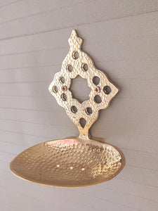 Handcrafted Hammered Brass Soap Dish , Unlacquered Wall-Mounted Soap Holder