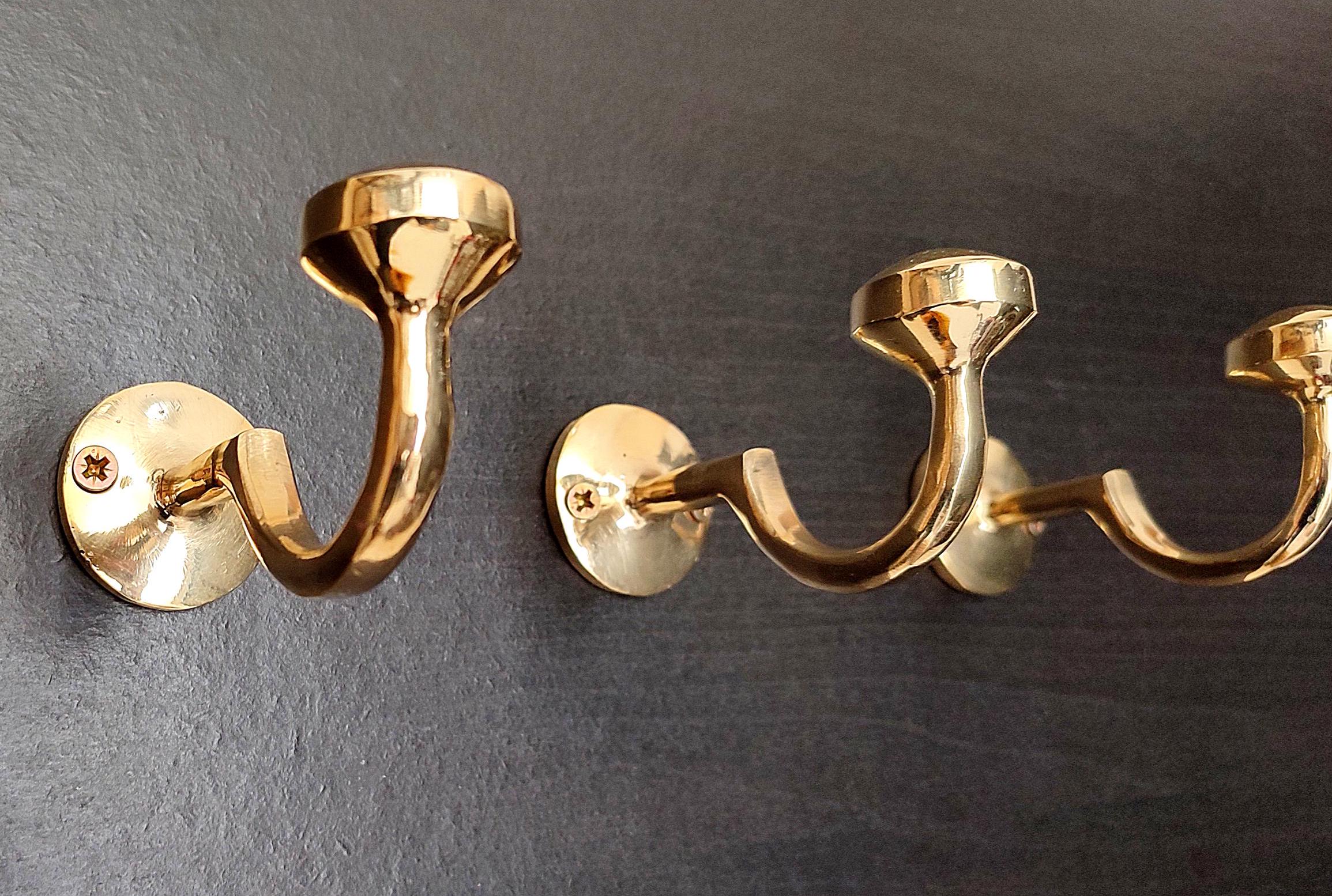 Moroccan-Inspired Brass Coat Hooks - Perfect for Towels, Bags, and Hats