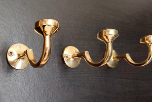 Moroccan-Inspired Brass Coat Hooks - Perfect for Towels, Bags, and Hats