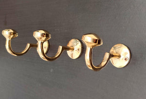 Moroccan-Inspired Brass Coat Hooks - Perfect for Towels, Bags, and Hats