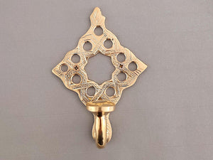 Handmade Brass Wall Hook , Vintage Moroccan Coat Hook – Decorative Towel Hanger , Rustic Entryway Hook , Solid Brass Wall Decor