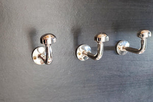 Silver Wall Hooks , Heavy-Duty Metal Coat and Hat Hangers for Home, Office & Bathroom Storage