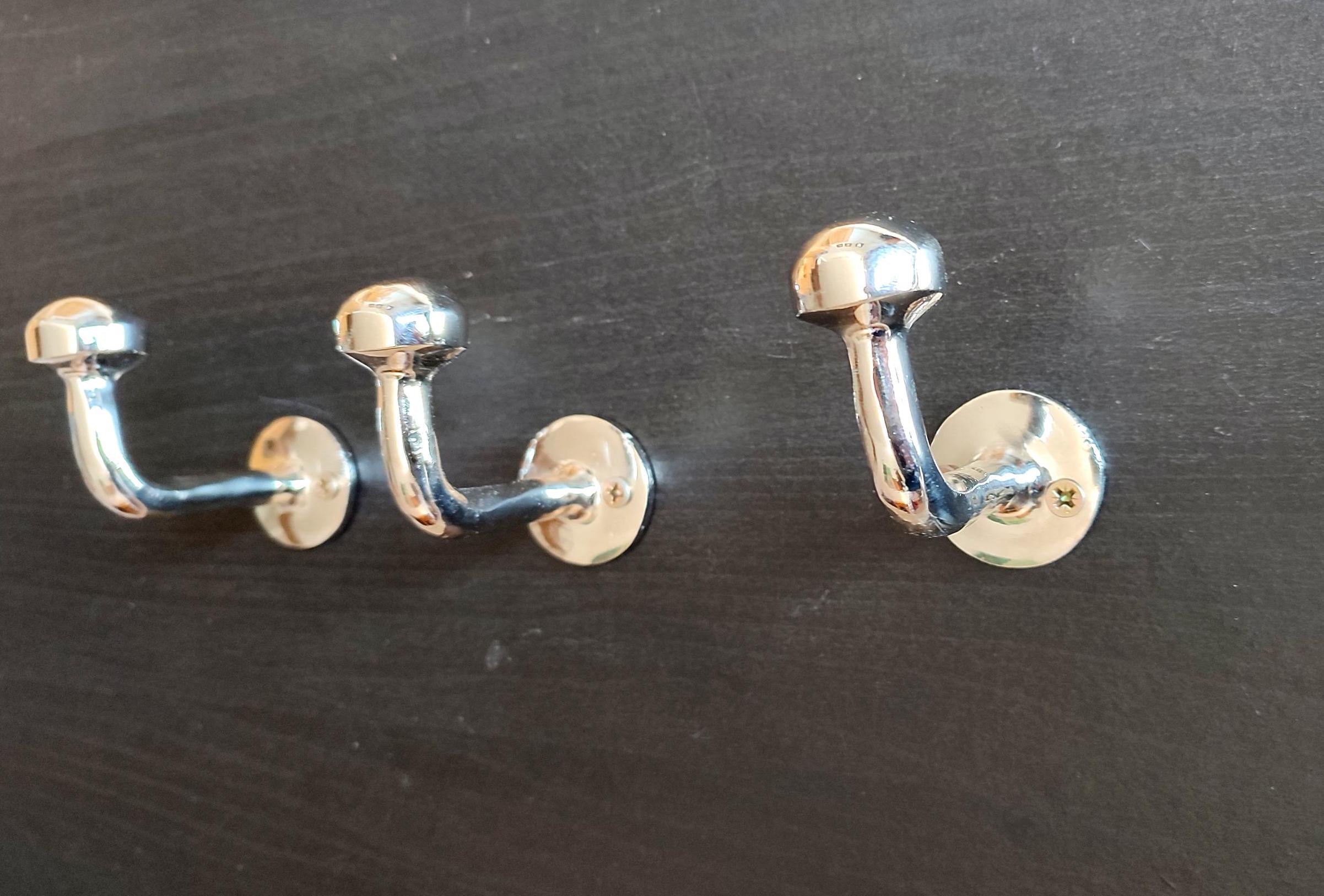 Silver Wall Hooks , Heavy-Duty Metal Coat and Hat Hangers for Home, Office & Bathroom Storage