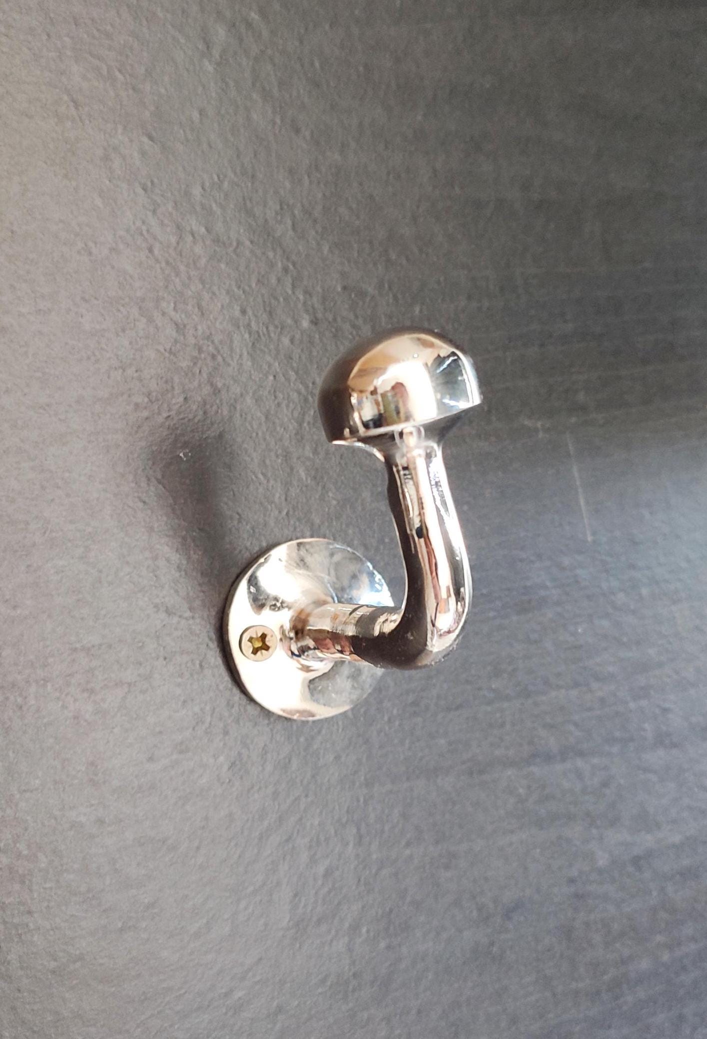 Silver Wall Hooks , Heavy-Duty Metal Coat and Hat Hangers for Home, Office & Bathroom Storage